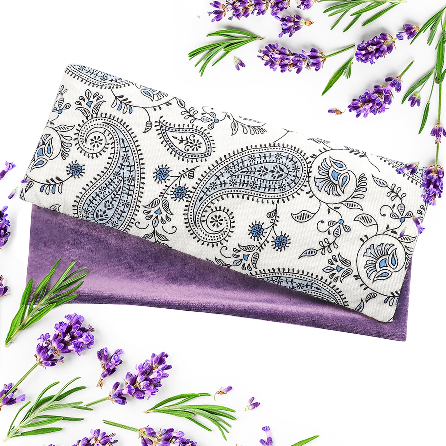 Lavender Eye Pillow for Relaxation, Yoga, Sleep – Weighted Eye Mask for Headache, Sinus, Aromatherapy Moist Heat Compress, Meditation Accessory, Mother's Day Relaxation Gift for Women