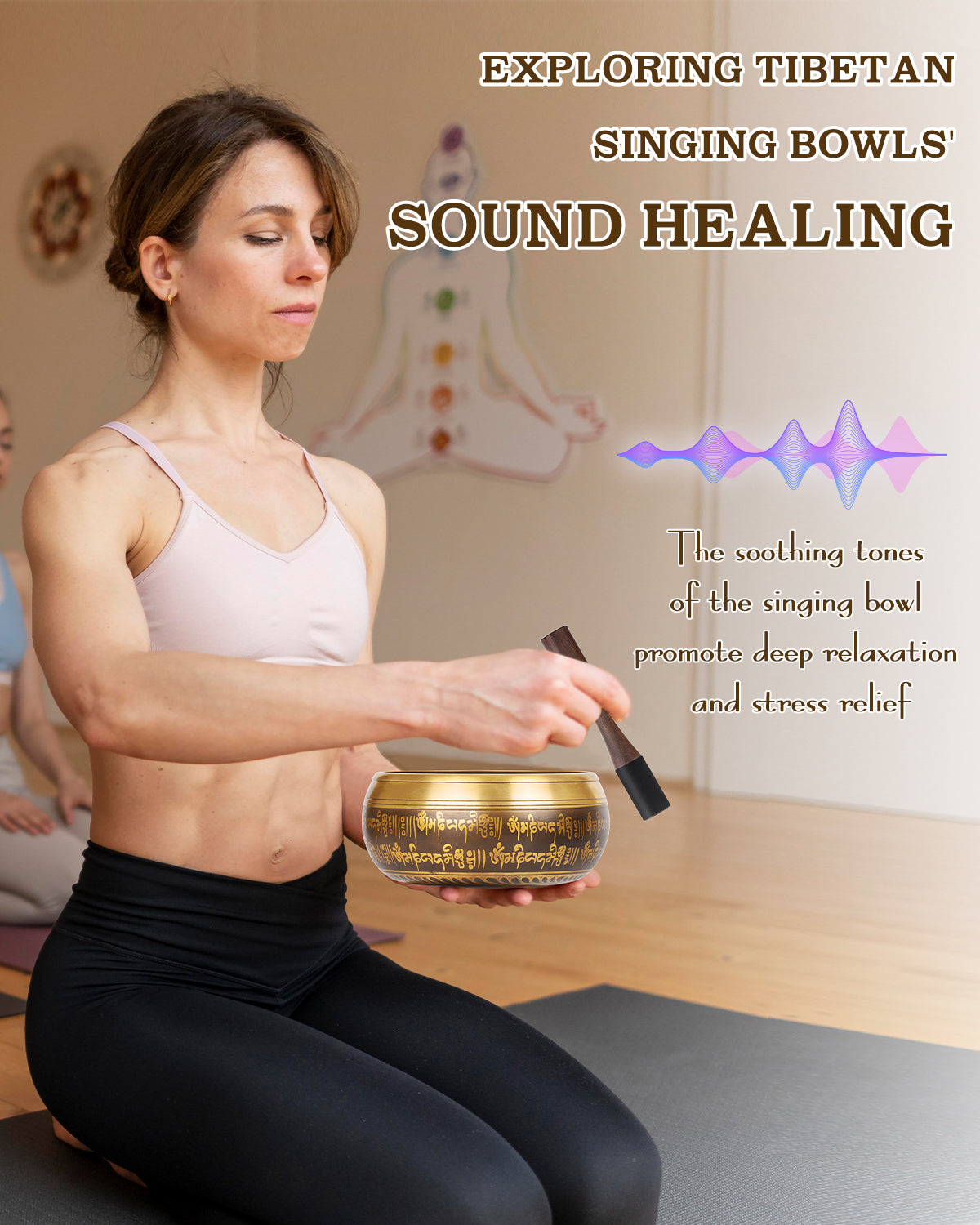 Tibetan Singing Bowl Set — Meditation Sound Bowl Handcrafted in Nepal for Yoga, Chakra Healing, Mindfulness, and Stress Relief — Self-Care Spiritual Gifts for Women and Men