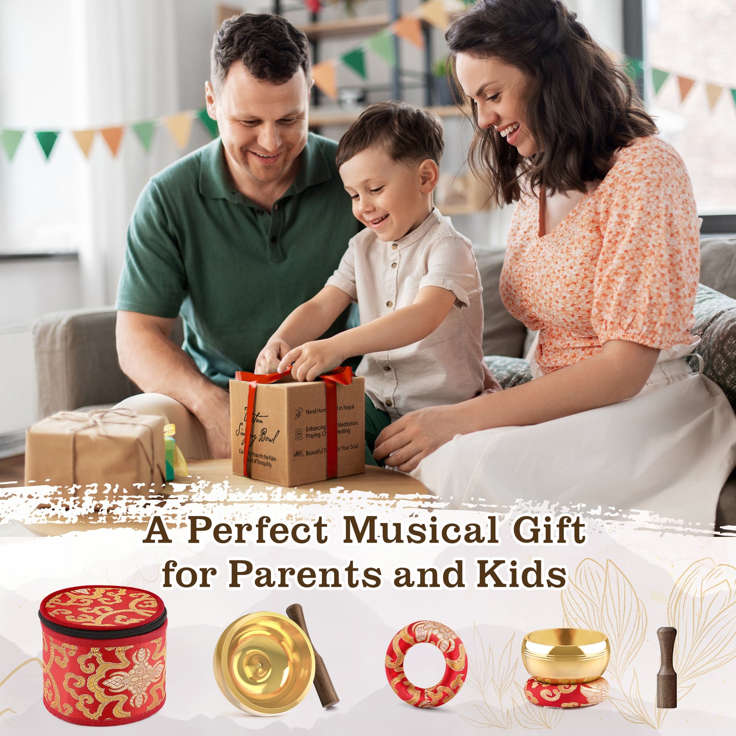 2-Pack Tibetan Singing Bowls Set - 100% Handmade in Nepal, Sound Bowl Meditation Set for Yoga, Chakra Healing, Meditation Gifts, Unique Gifts for Women