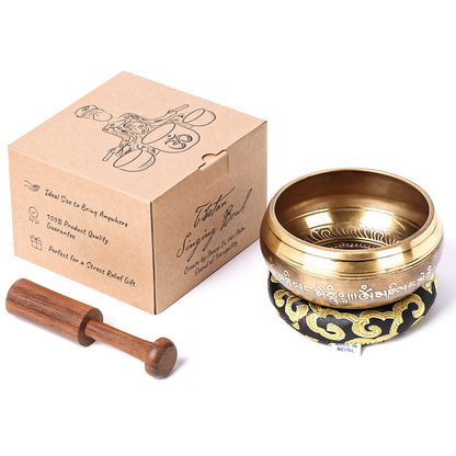 4.5” Large Tibetan Singing Bowls, Singing Sound Bowl Handcrafted in Nepal for Yoga,Chakra Healing,Stress Relief Self Care Gifts for Women and Men( 4.5" om)