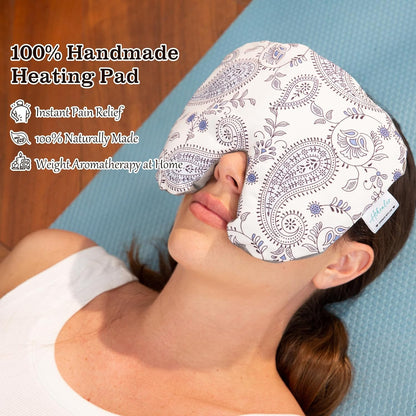 Hihealer Sinus Mask, Microwavable Face Heating Pad Headache Weighted Eye Pillow for Migraines, Stress, Sinus Pressure Relief Self Care Relaxation Gifts for Women(8x4)