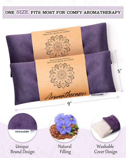 Weighted Eye Mask for Sleep, Yoga, Meditation, Lavender Eye Pillow Heated for Headache, Sinus, Dry Eyes Relief, Moist Heat Mask Purple Relaxation Gifts for Mom Grandma