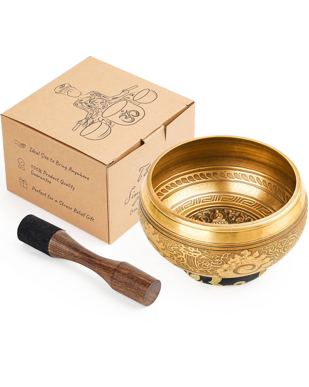 6.0” Extra Large Tibetan Singing Bowls, Singing Sound Bowl Handcrafted in Nepal for Yoga,Chakra Healing,Stress Relief Unique Spiritual Gifts for Women and Men(6" Buddha)