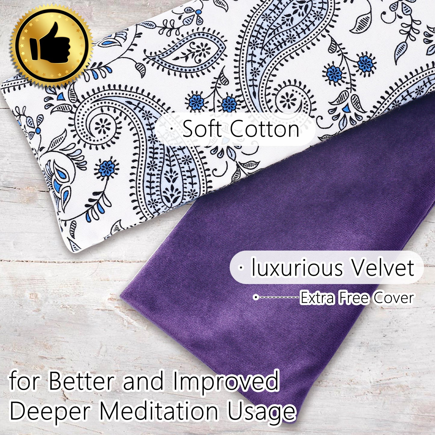 Eye Pillow with Extra Cover Sleep Eye Bag Meditation Accessories Lavender Weighted Eye Mask for Sleeping, Yoga, Meditation, Self Care Relaxation Gifts for Women Mom