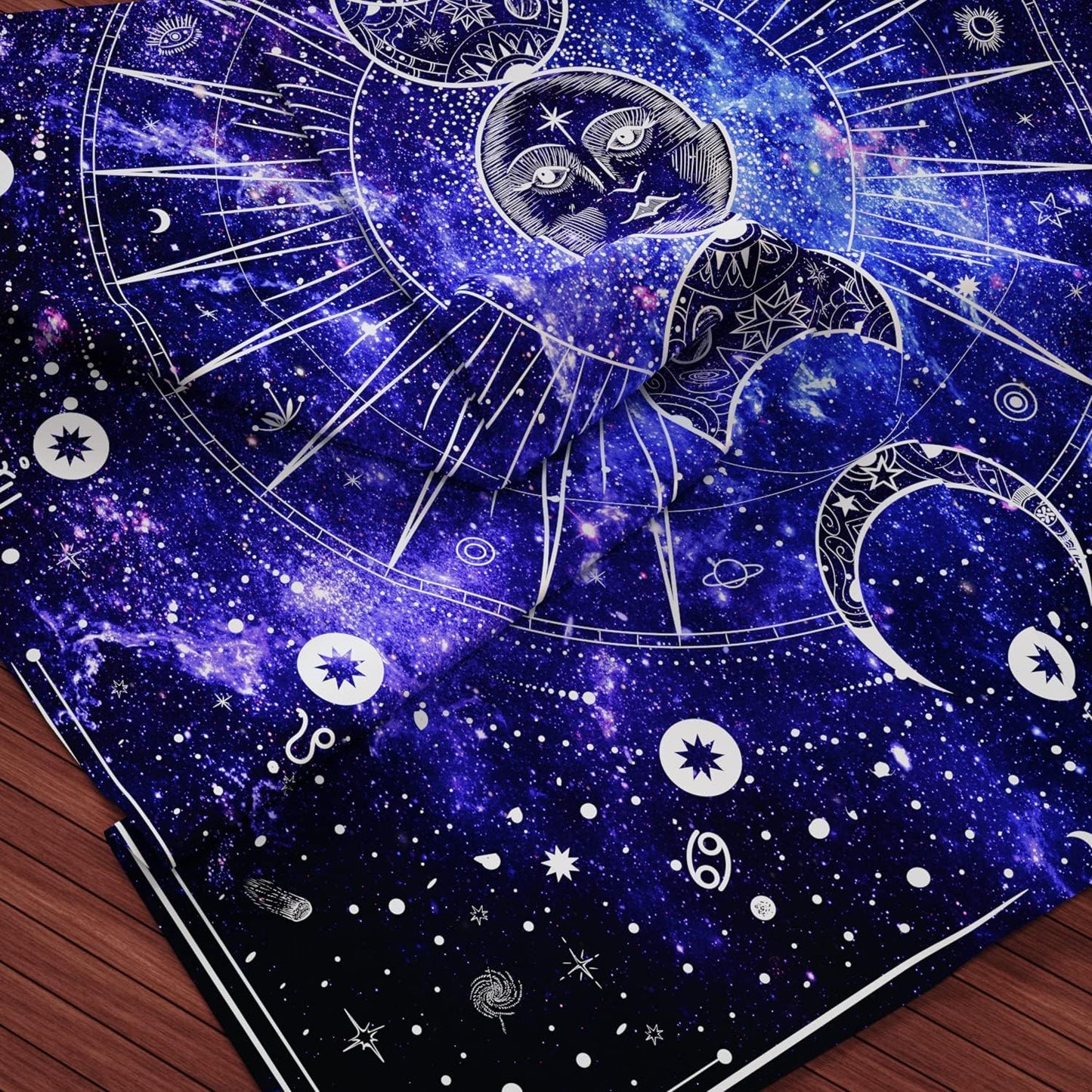 Space Tapestry Wall Hanging Sun Moon Stars Space PsychedelicTapestries Wall Tapestry for Bedroom Aesthetic Home Wall Dorm Décor