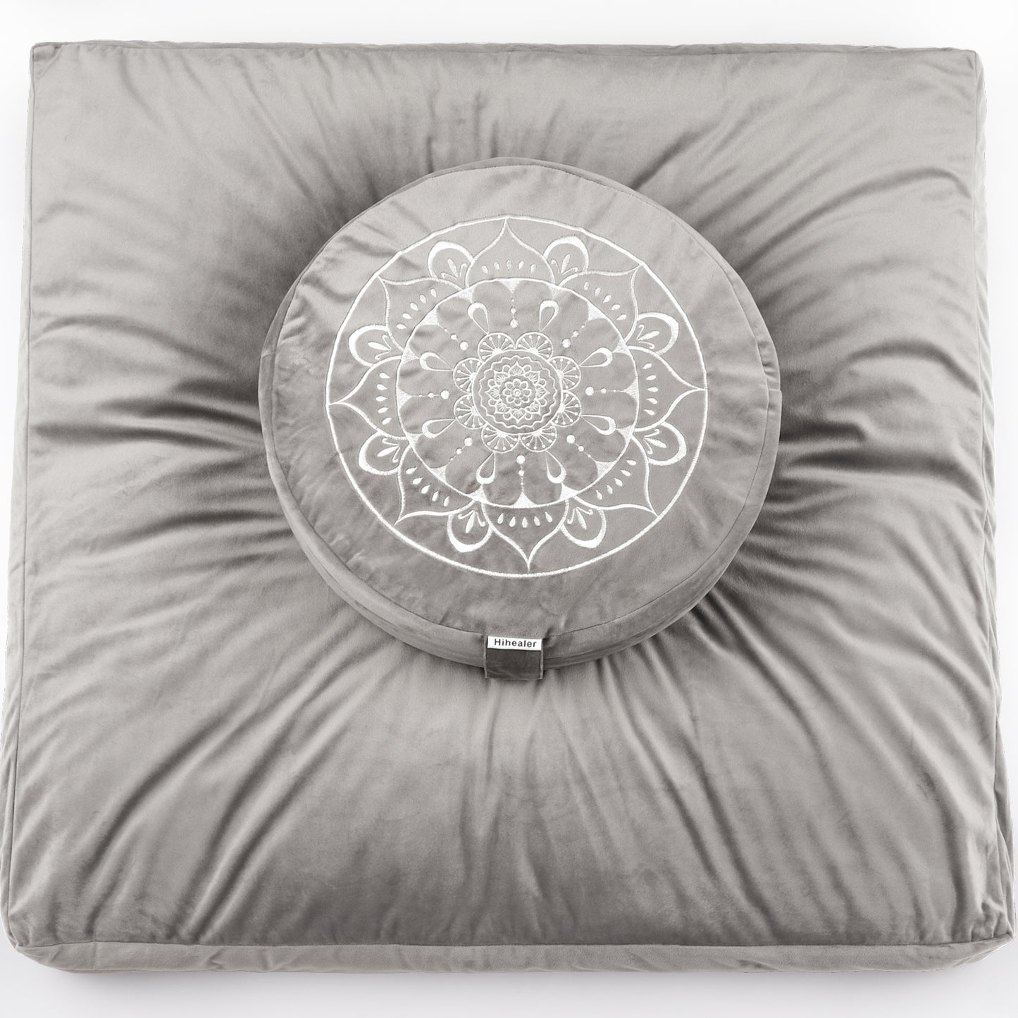 Hihealer Large Meditation Cushion and Zabuton Mat Set Meditation Pillow and Zafu Mat Meditation Accessories for Women and Men