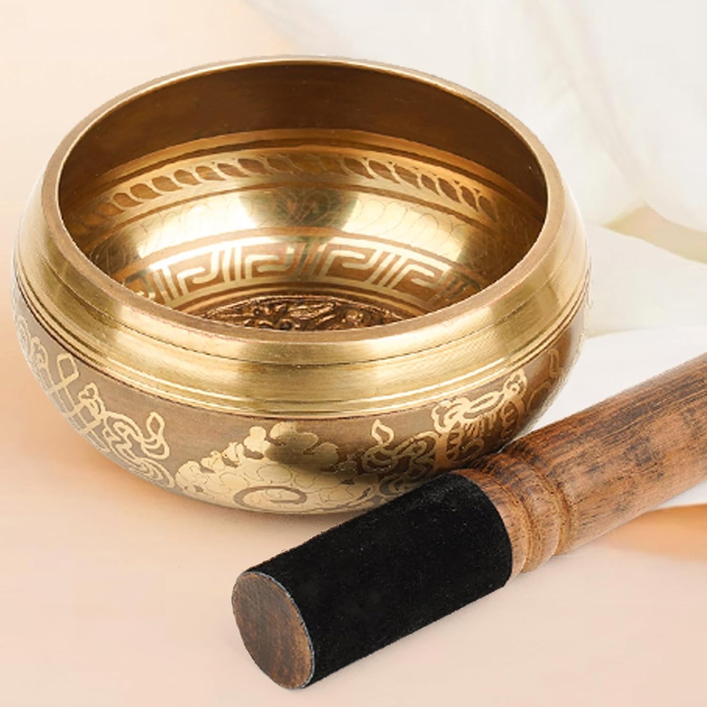 2Pcs Singing Bowl Mallet 100% Hand-Sculptured in Nepal Tibetan Singing Bowl Wooden Mallet Striker Sound Bowl Stick Meditation Accessories for Meditation Yoga Relaxation Healing Gifts( Root Style)