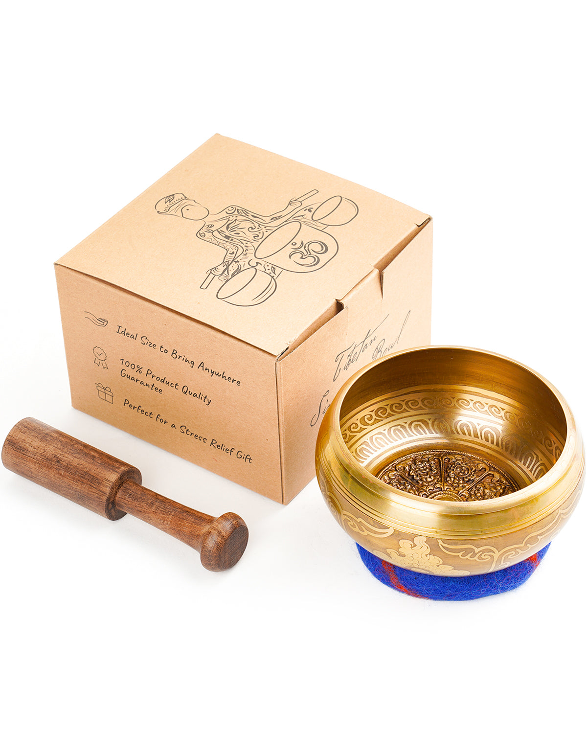 4.5”Tibetan Singing Bowls, Singing Sound Bowl Handcrafted in Nepal for Yoga,Chakra Healing,Stress Relief and Mindfulness, —Unique Spiritual Gifts for Women and Men(4.5" mantra floral)