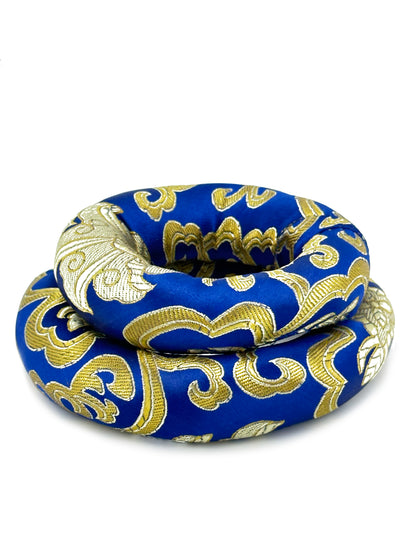 2PCS Silk Brocade Ring Cushion Pillow for Tibetan Singing Bowls 100% Hand-Made From Nepal