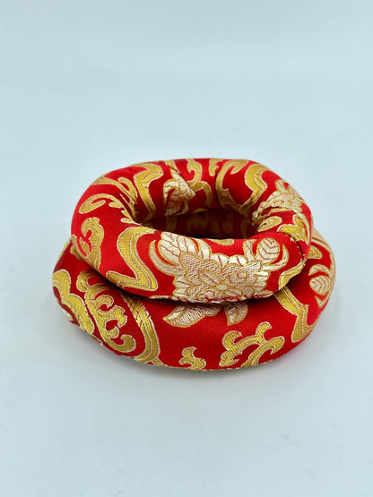 2PCS Silk Brocade Ring Cushion Pillow for Tibetan Singing Bowls 100% Hand-Made From Nepal