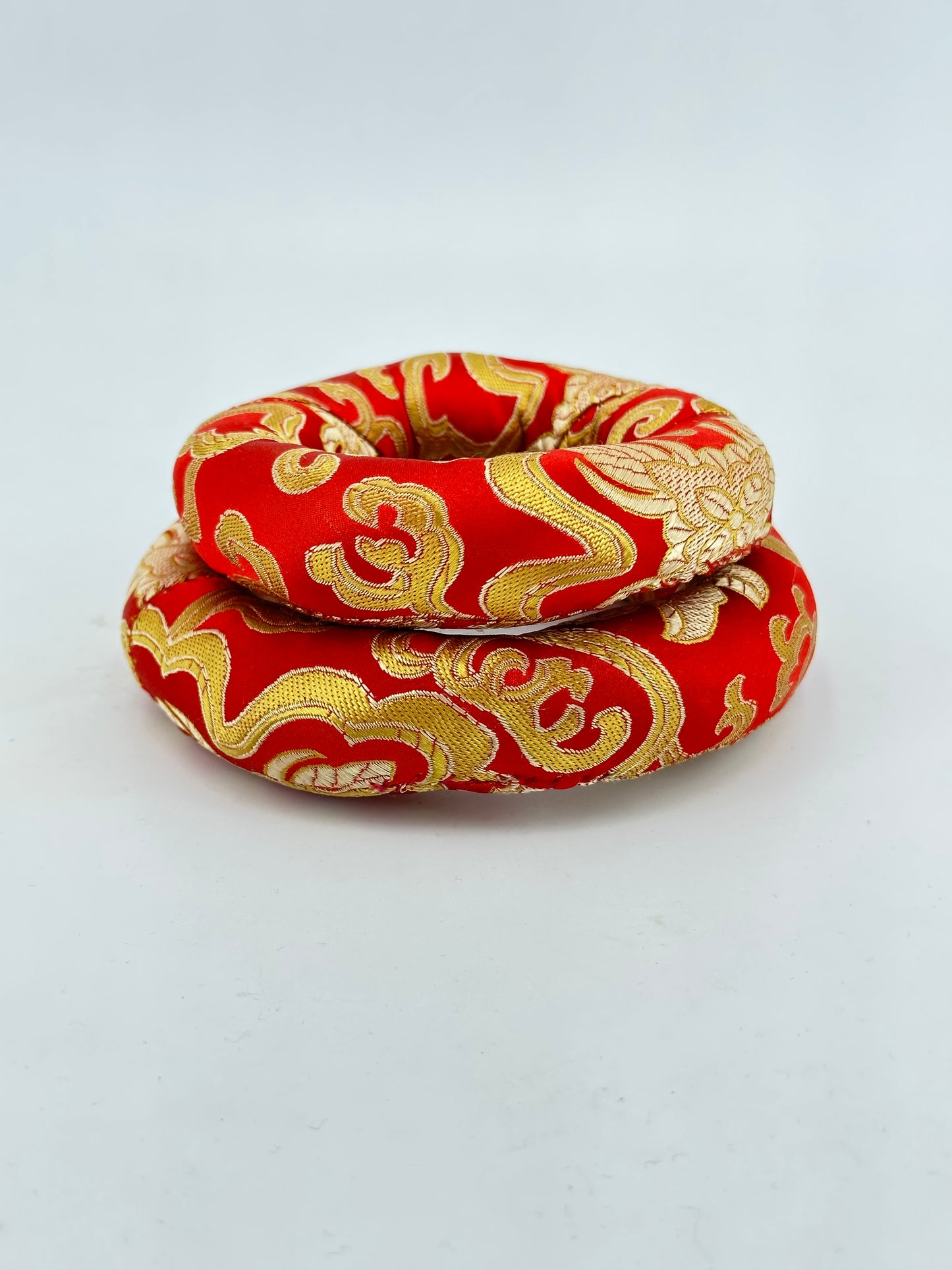 2PCS Silk Brocade Ring Cushion Pillow for Tibetan Singing Bowls 100% Hand-Made From Nepal