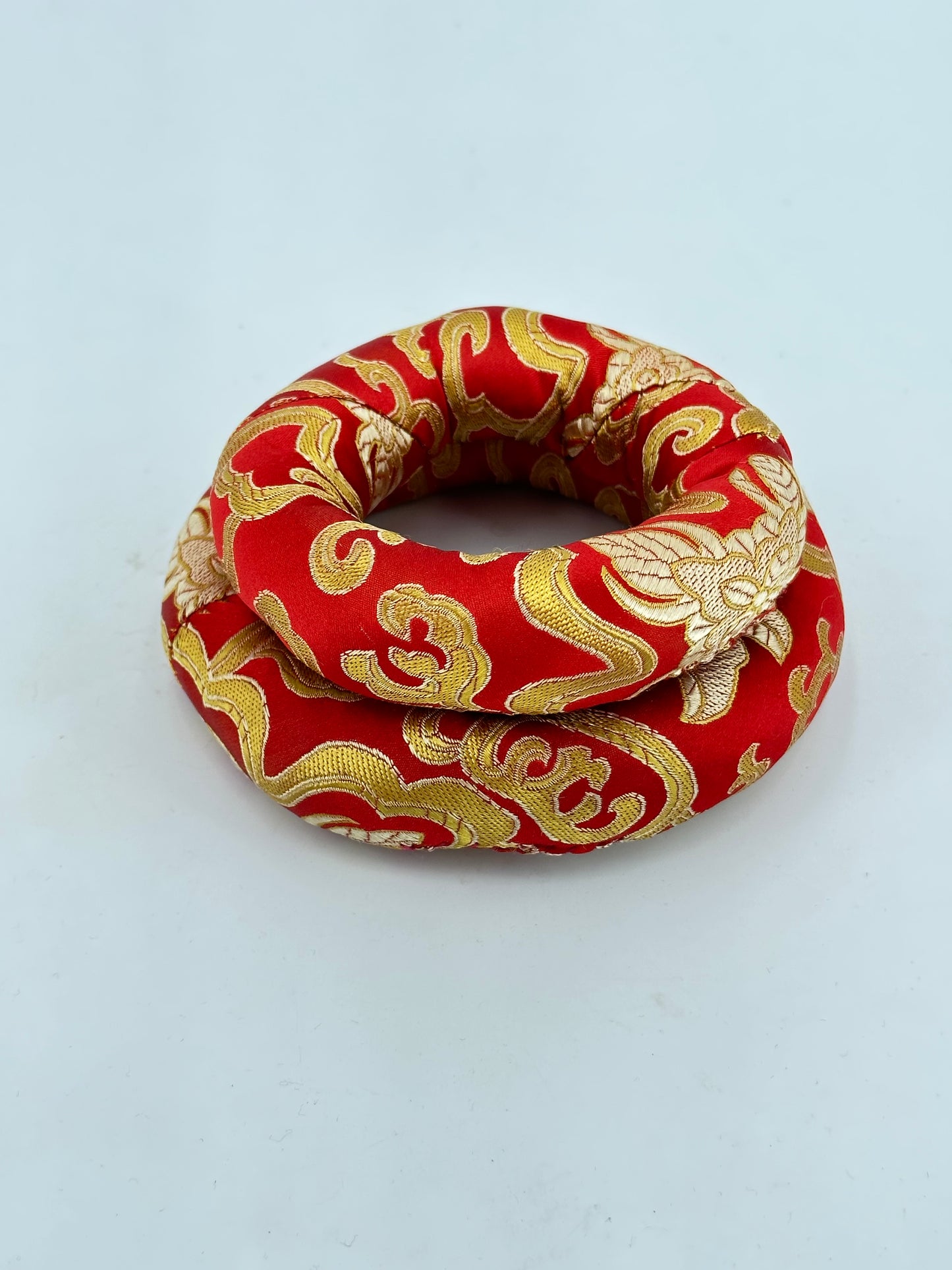 2PCS Silk Brocade Ring Cushion Pillow for Tibetan Singing Bowls 100% Hand-Made From Nepal