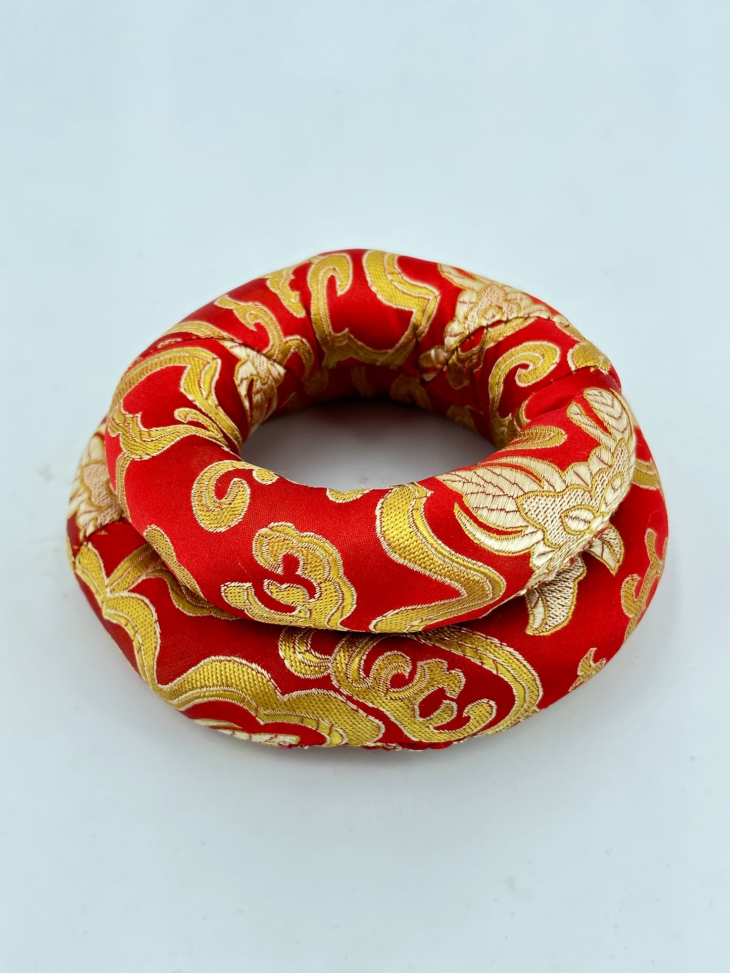 2PCS Silk Brocade Ring Cushion Pillow for Tibetan Singing Bowls 100% Hand-Made From Nepal