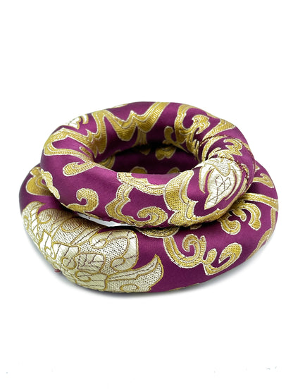 2PCS Silk Brocade Ring Cushion Pillow for Tibetan Singing Bowls 100% Hand-Made From Nepal