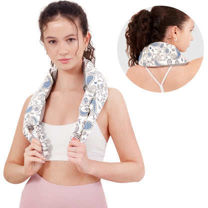 Heating Pad for Neck and Back, Extra Long Microwavable Weighted Moist Heat Pack, Reusable Neck and Back Wrap for Sore Muscles & Stress Relief