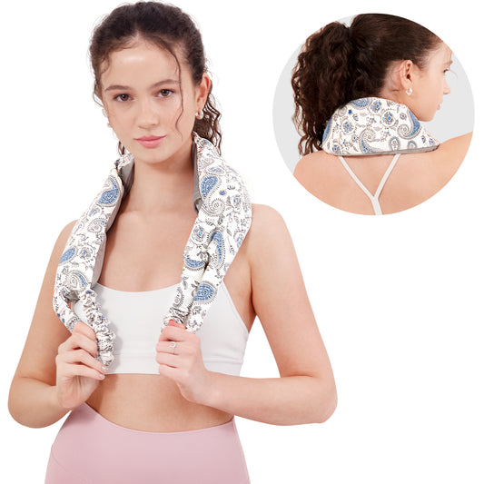 Heating Pad for Neck and Back, Extra Long Microwavable Weighted Moist Heat Pack, Reusable Neck and Back Wrap for Sore Muscles & Stress Relief