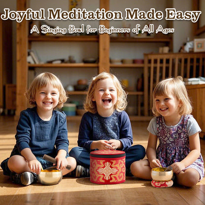 2-Pack Tibetan Singing Bowls Set - 100% Handmade in Nepal, Sound Bowl Meditation Set for Yoga, Chakra Healing, Meditation Gifts, Unique Gifts for Women