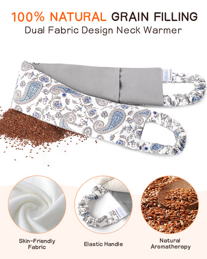 Heating Pad for Neck and Back, Extra Long Microwavable Weighted Moist Heat Pack, Reusable Neck and Back Wrap for Sore Muscles & Stress Relief