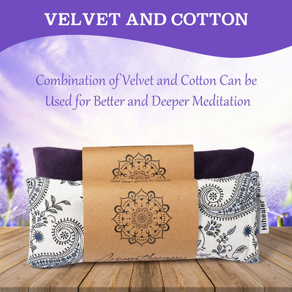 Hihealer Eye Pillow Yoga Meditation Accessories Lavender Aromatherapy Weighted Eye Mask for Sleeping, Yoga, Meditation, Self Care Relaxation for Women Mom Christmas Gifts (Purple*1,White*1)