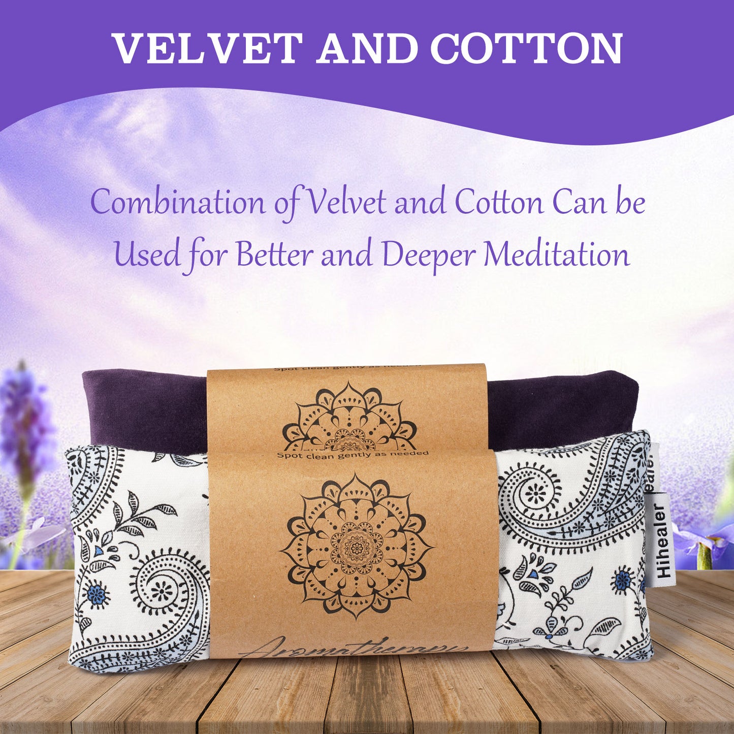 Hihealer Eye Pillow Yoga Meditation Accessories Lavender Aromatherapy Weighted Eye Mask for Sleeping, Yoga, Meditation, Purple Lavender Gifts for Women Mom